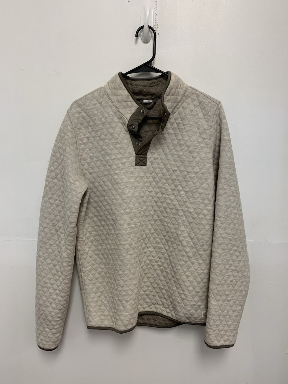 Marine Layer Corbet Quilted Reversible Pullover Beige Size Small